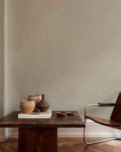 Linearis contract wallcovering by Coordonné in Brown 64950306, shown in a styled room