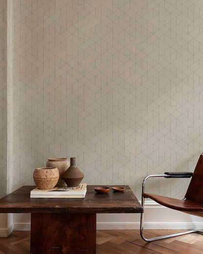Linearis contract wallcovering by Coordonné in White/Grey 64950300, shown in a styled room