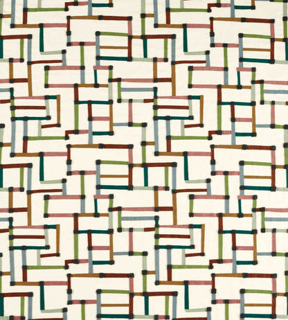 Lineas Fabric by Harlequin Forest/Azul/Blush