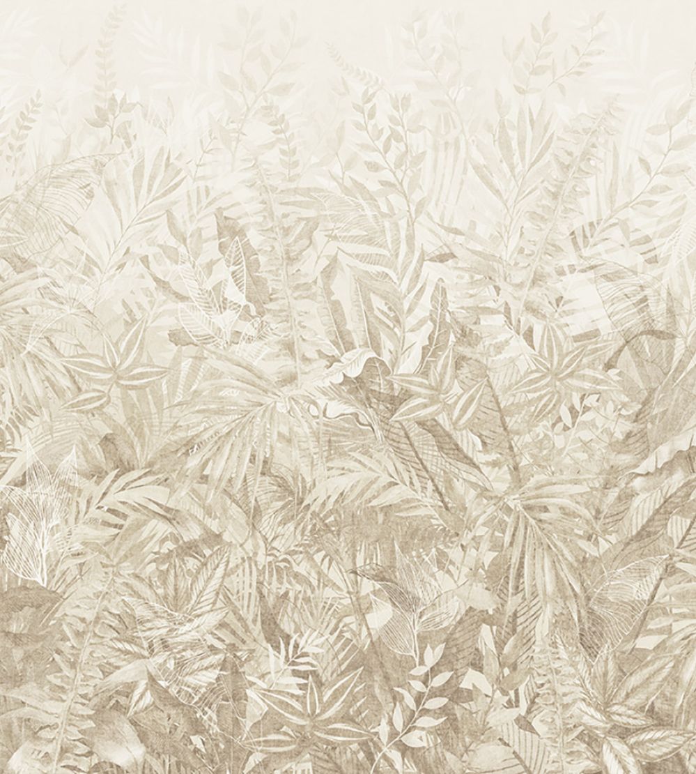Linen Leaves Mural by Eijffinger Beige/Sand