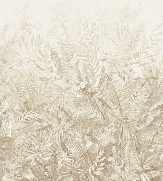 Linen Leaves Mural by Eijffinger Beige/Sand