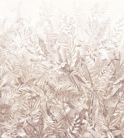 Linen Leaves Mural by Eijffinger Brown/Taupe