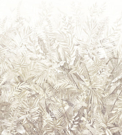 Linen Leaves Mural by Eijffinger Natural/Green
