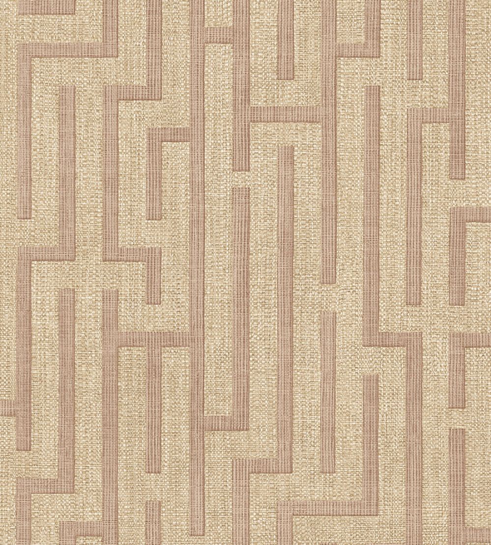 Linen Trellis Wallpaper by Eijffinger Pink/Terracotta