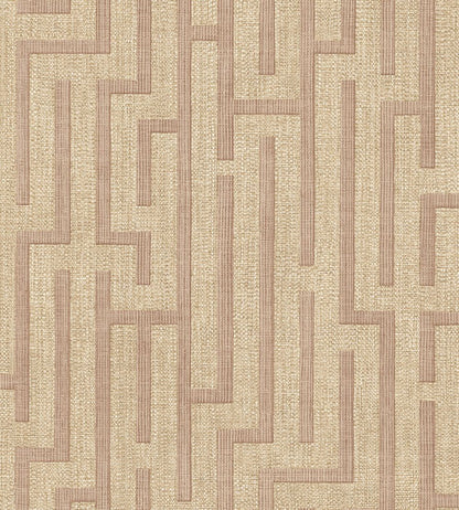 Linen Trellis Wallpaper by Eijffinger Pink/Terracotta