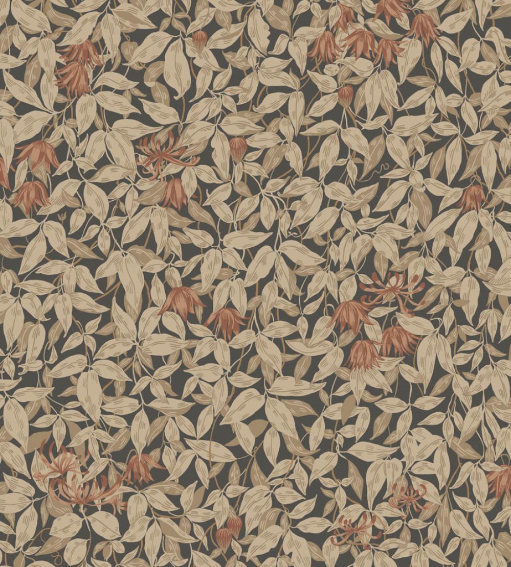 Linnea Wallpaper by Sandberg Charcoal