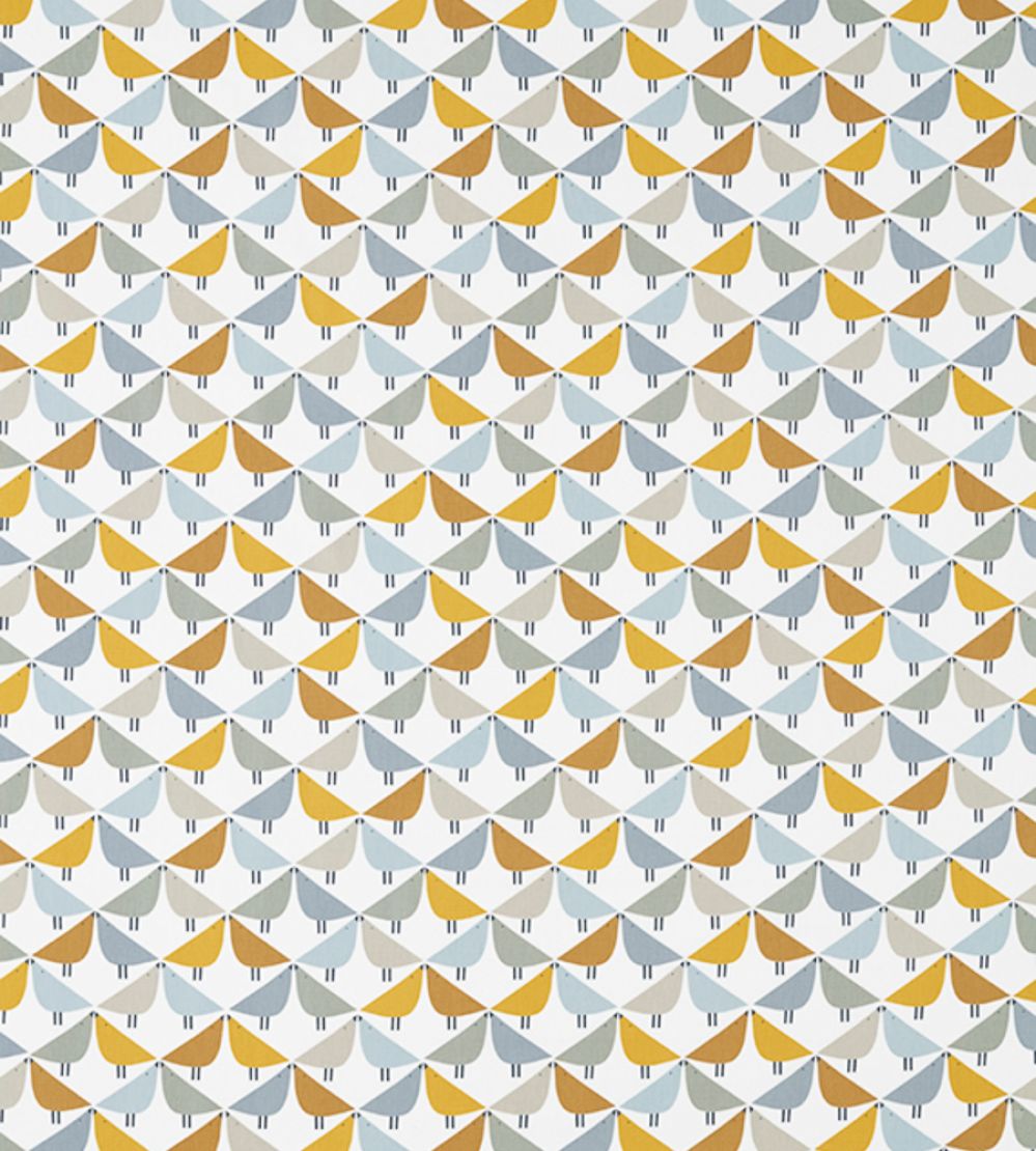 Lintu Fabric by Scion Dandelion / Butterscotch / Pebble