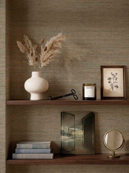 Linum-I contract wallcovering by Coordonné in Beige/Nude 64945902, shown in a styled room