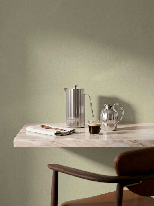 Linum-II contract wallcovering by Coordonné in Beige/Nude 64935318, shown in a styled room