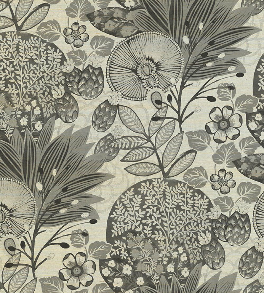 Lithops Grasscloth Wallpaper by Jannelli&Volpi Charcoal
