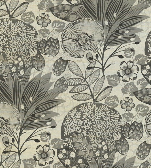 Lithops Grasscloth Wallpaper by Jannelli&Volpi Charcoal