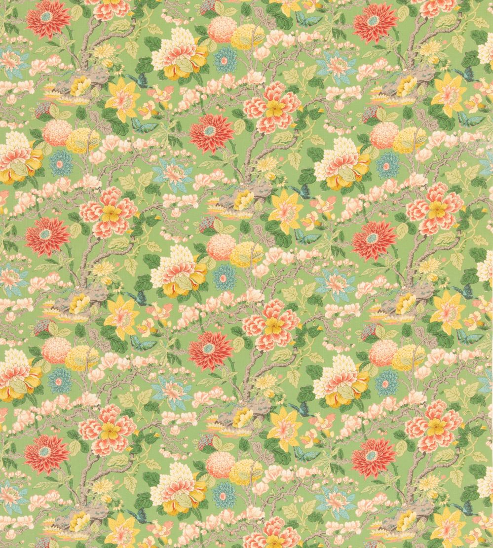 Little Magnolia Fabric by GP & J Baker Emerald