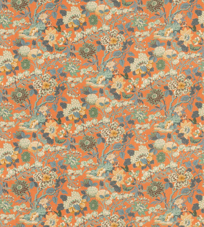 Little Magnolia Fabric by GP & J Baker Teal/Orange