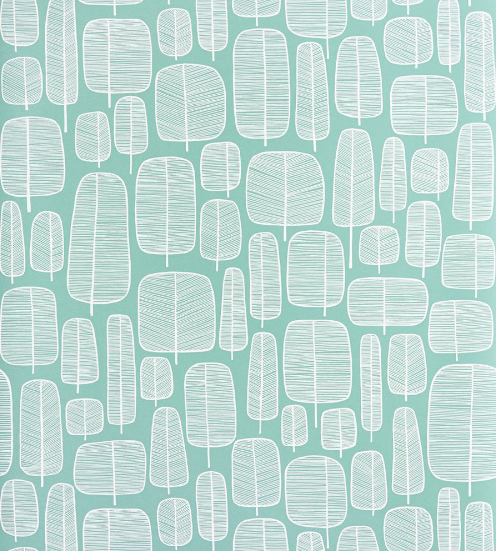 Little Trees Wallpaper by MissPrint Aquamarine