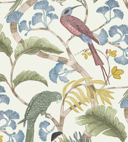Living Branches Wallpaper by Josephine Munsey Ivory, Soft Olive and Yellow