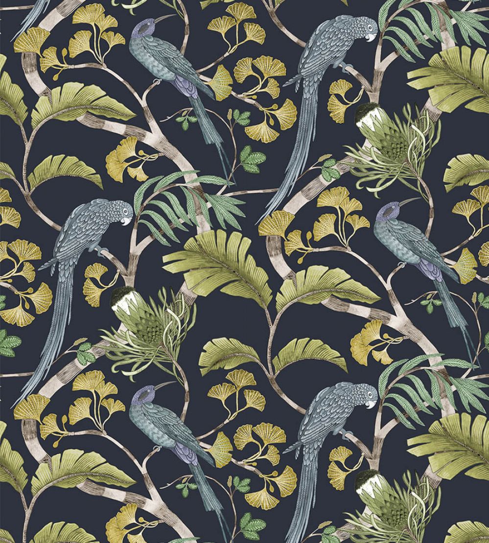 Living Branches Wallpaper by Josephine Munsey Petra and Greens
