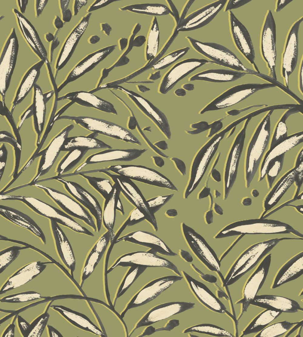 Lorena Vine Wallpaper by Ohpopsi Olive