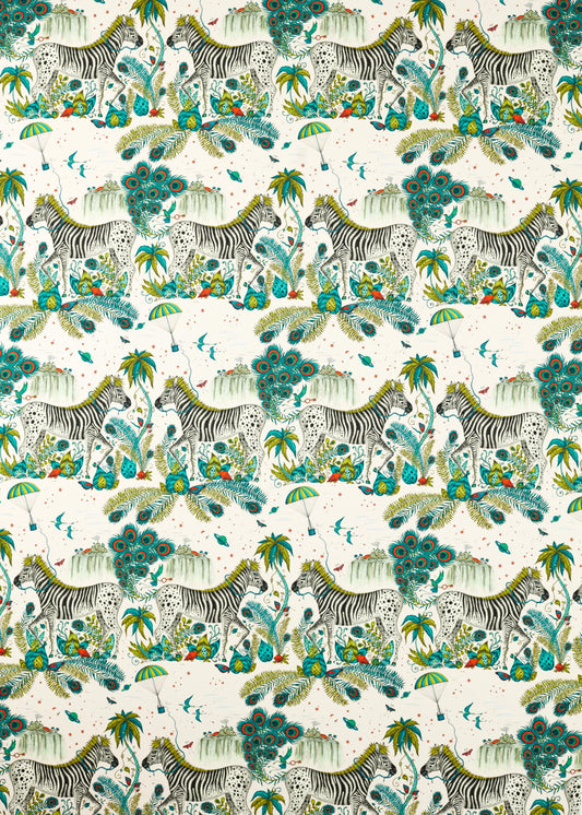 Lost World Green fabric by Clarke & Clarke