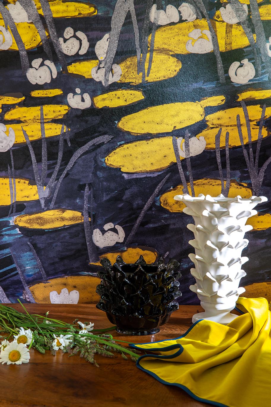 Lotus Wallpaper by Pierre Frey shown in a room setting (view 1)