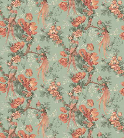Lovebirds Wallpaper by Divine Savages Eggshell Green