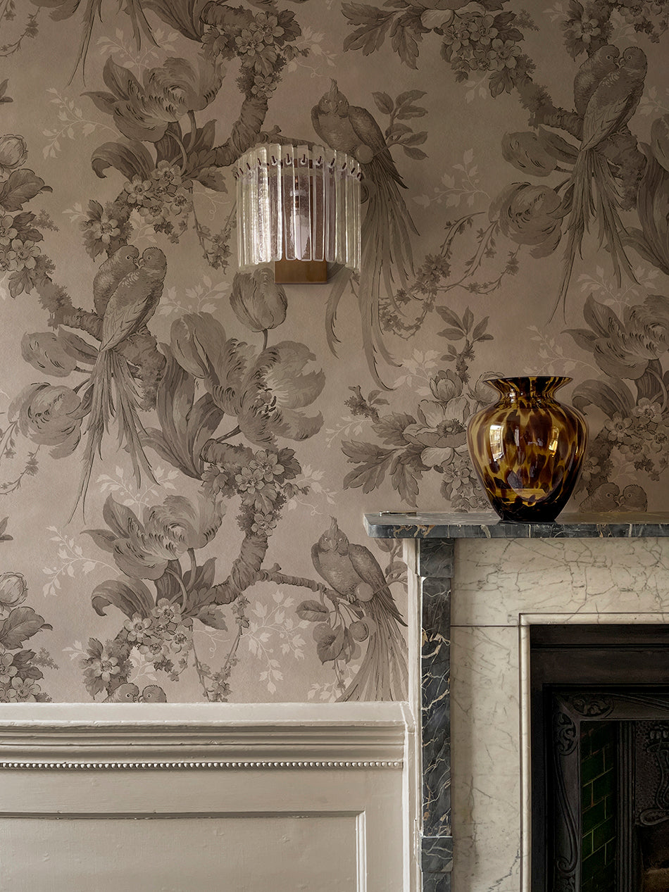 Lovebirds Wallpaper by Divine Savages in Faded Hollywood, room setting