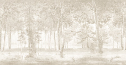 Lovers Forest Beige mural by Rebel Walls