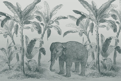 Loxodonta Teal mural by Hovia