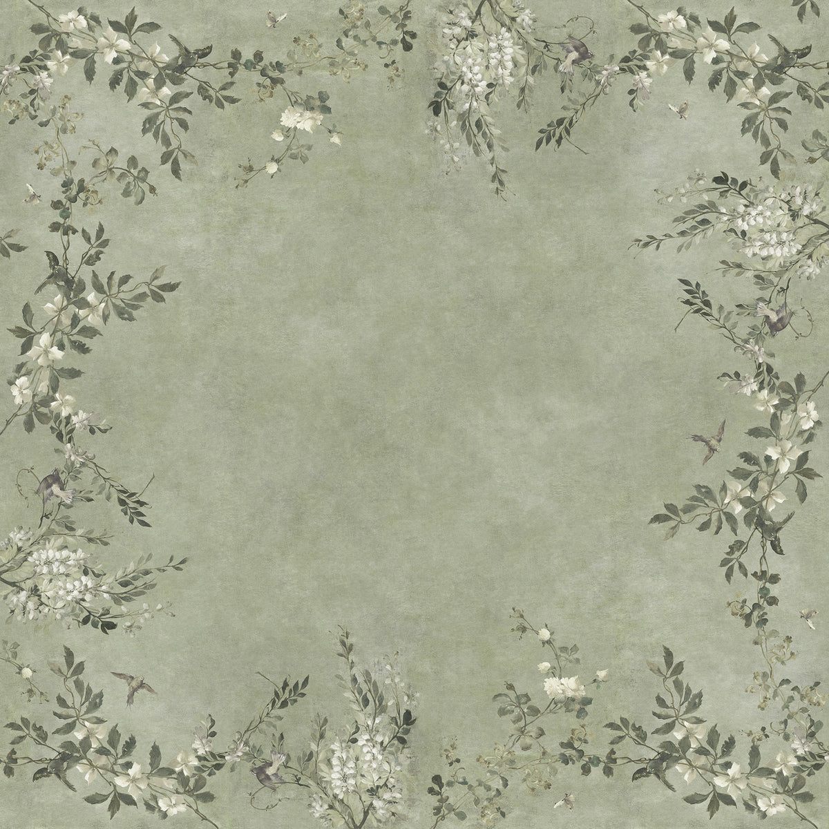 Luca Square Sage Green mural by Sandberg
