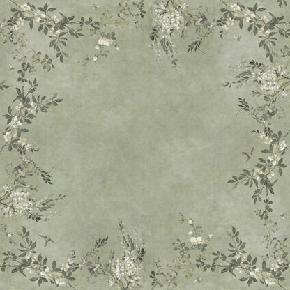 Luca Square Sage Green mural by Sandberg