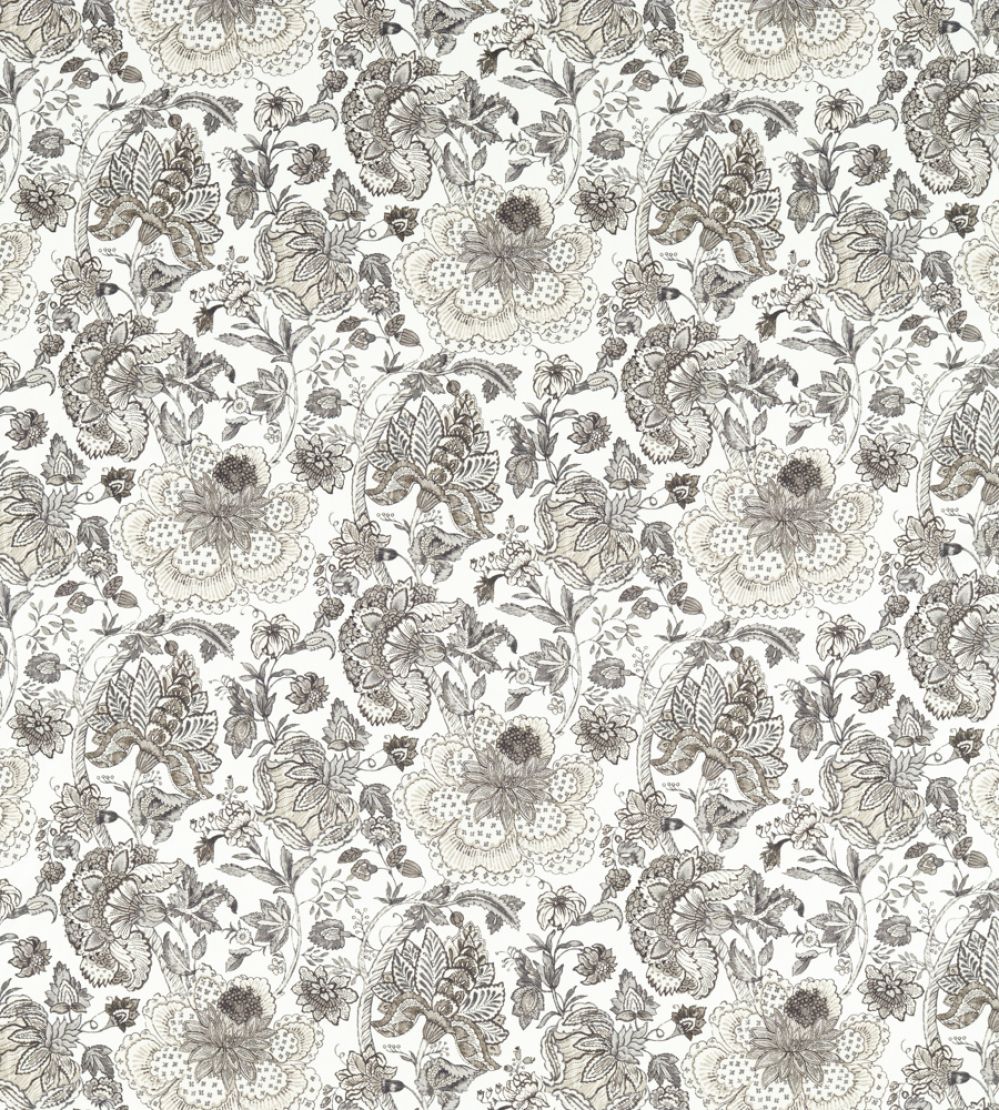 Lucienne Fabric by Clarke & Clarke Charcoal/Linen