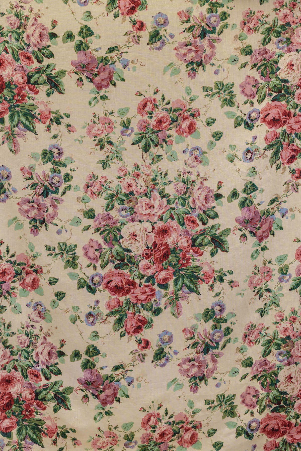 Lucy's Roses Hand-Block Fabric by Jean Monro in Rose
