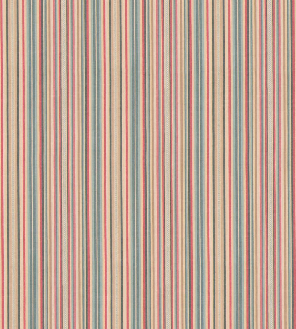 Luna Stripe Fabric by GP & J Baker Teal/Red