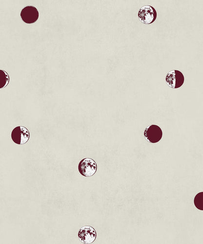 Lunatic wallpaper by Coordonné in Cherry, flat pattern view