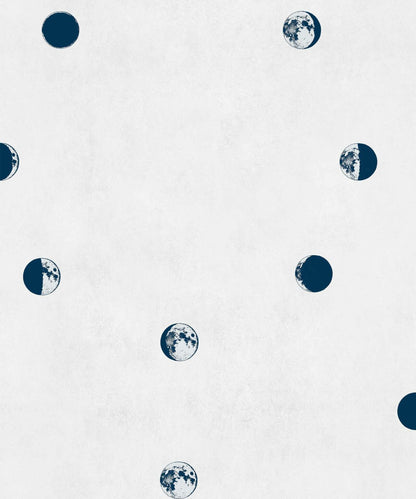 Lunatic wallpaper by Coordonné in Navy, flat pattern view