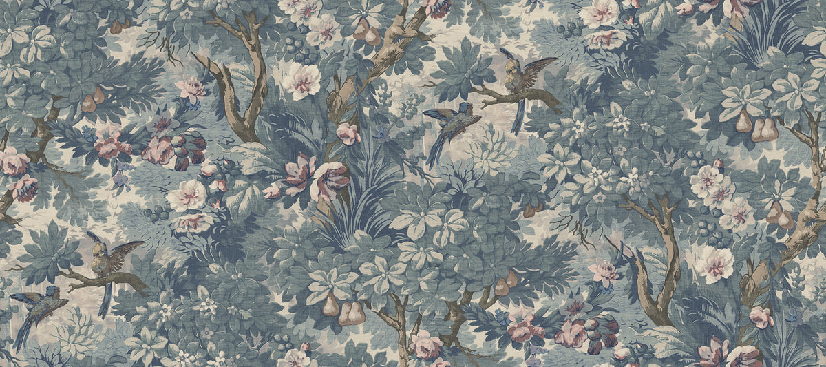 Lush Grove Light Blue mural by Rebel Walls