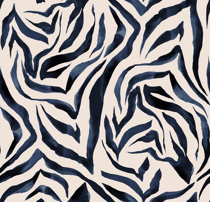 Luxury Zebra Sapphire mural by Rebel Walls