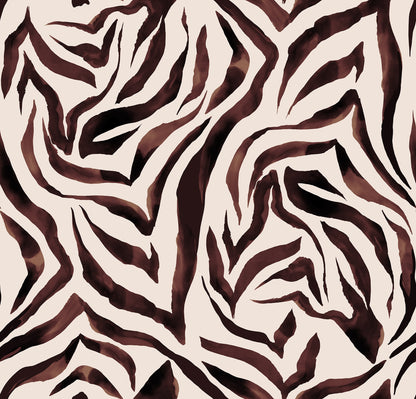Luxury Zebra Burgundy mural by Rebel Walls