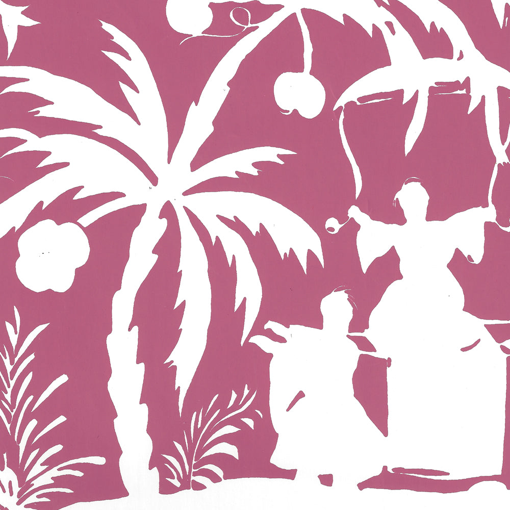 Lyford Background Magenta on White wallpaper by China Seas