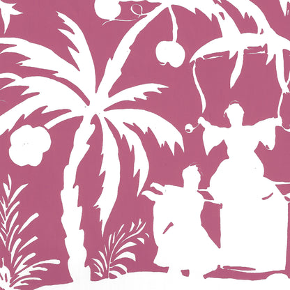 Lyford Background Magenta on White wallpaper by China Seas