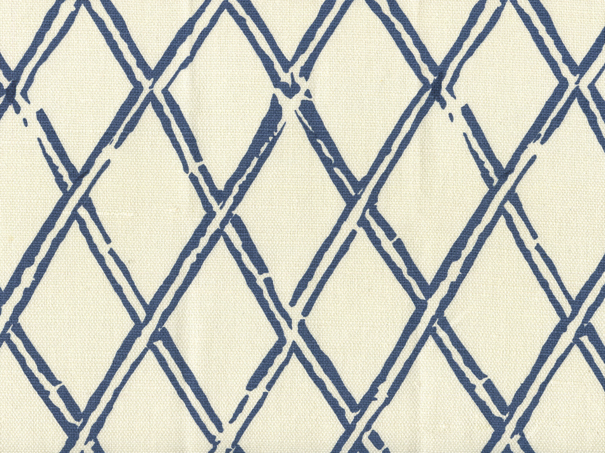 Lyford Diamond Bamboo Navy on Tint fabric by China Seas
