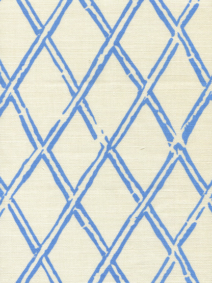 Lyford Diamond Bamboo French Blue on Tint fabric by China Seas