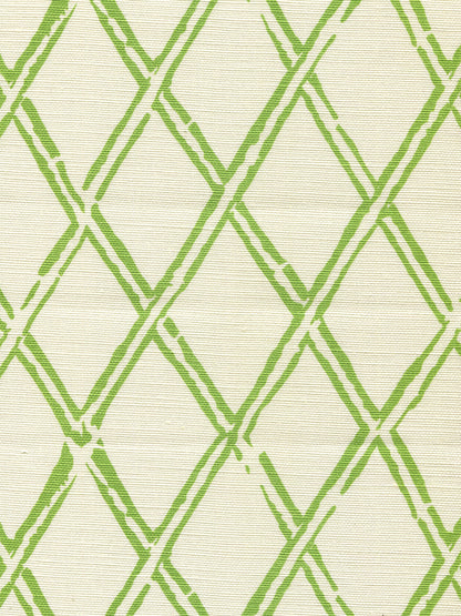 Lyford Diamond Bamboo Jungle Green on Tint fabric by China Seas