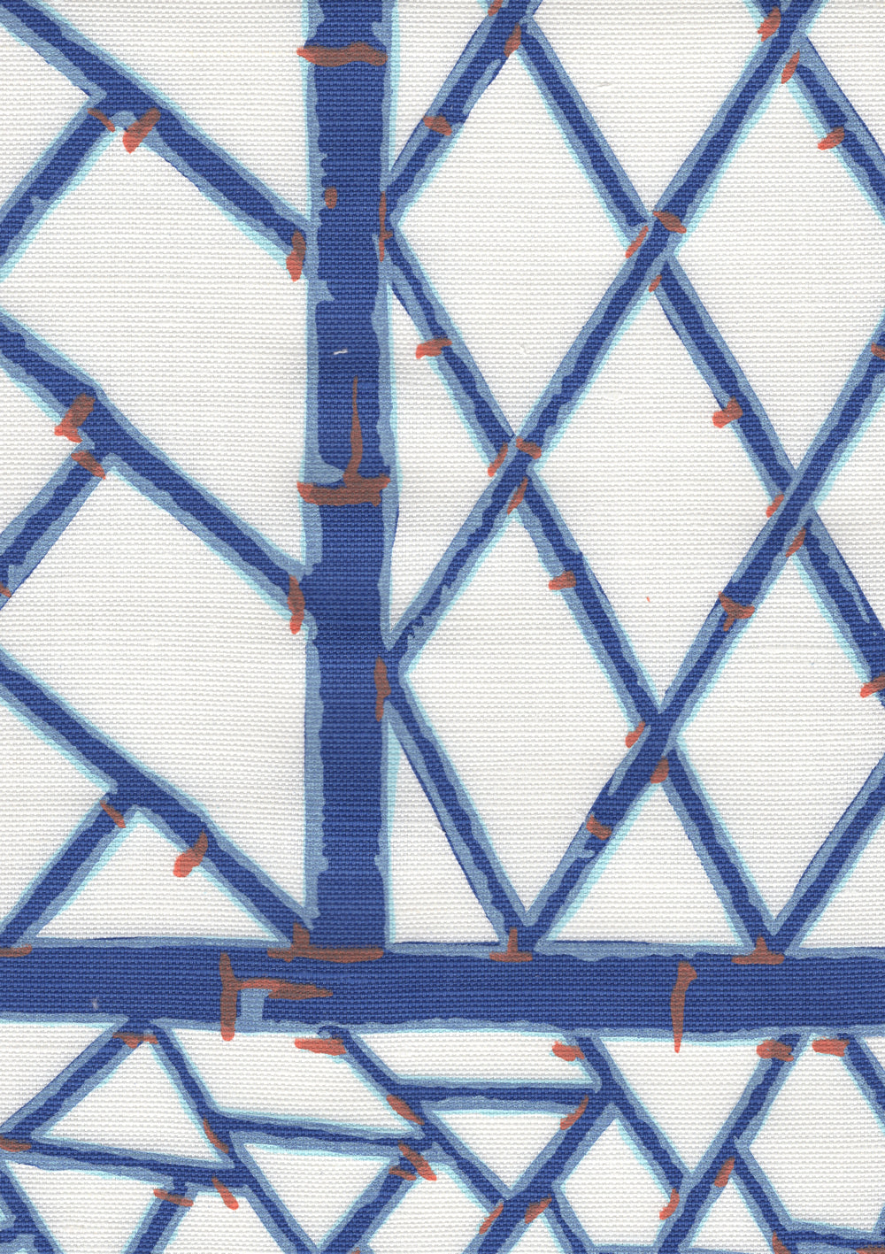 Lyford Trellis Navy New Blue Terracotta fabric by China Seas