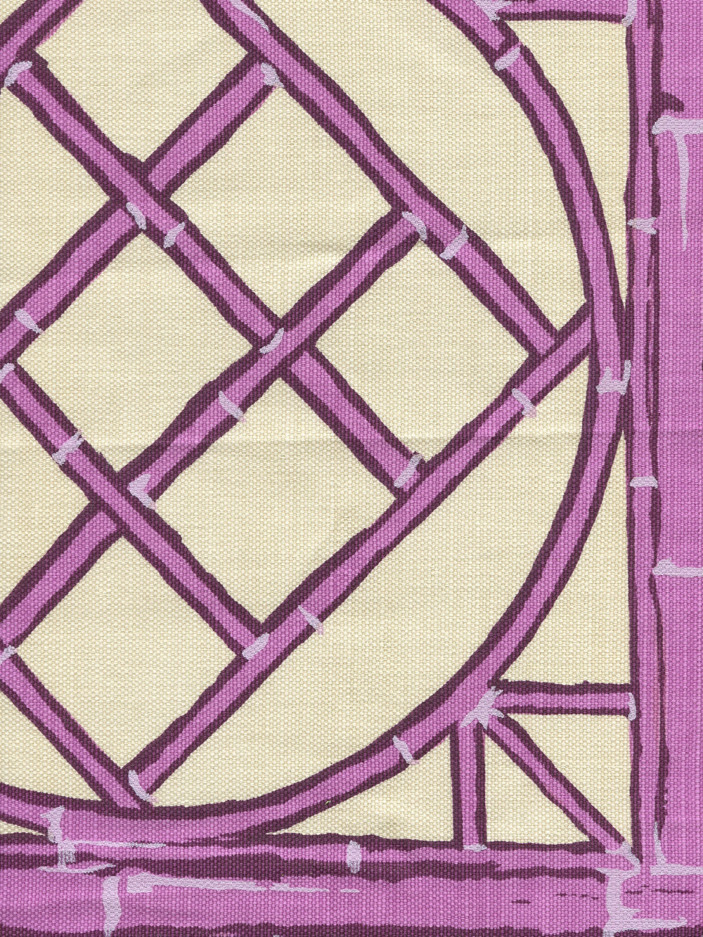 Lyford Trellis Lilac Purple Cream fabric by China Seas