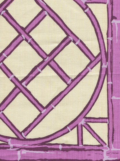Lyford Trellis Lilac Purple Cream fabric by China Seas