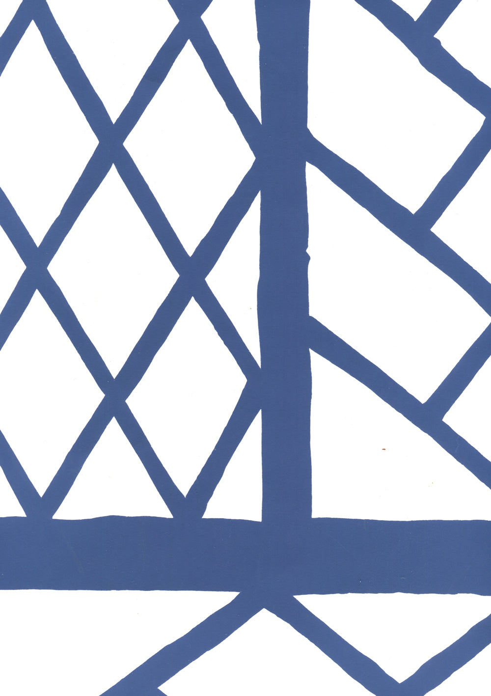 Lyford Trellis One Color Navy on White wallpaper by China Seas