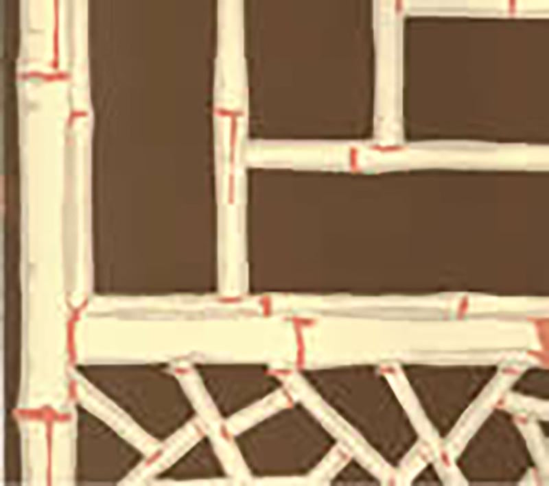 Lyford Trellis Brown Cream Beige Terracotta wallpaper by China Seas