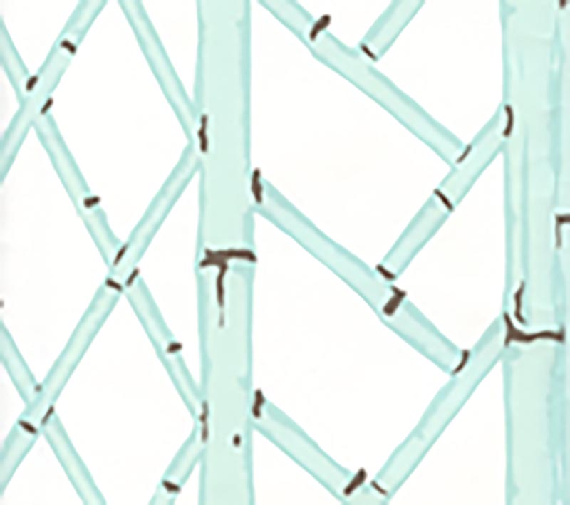 Lyford Trellis Aqua Brown wallpaper by China Seas