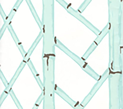 Lyford Trellis Aqua Brown wallpaper by China Seas