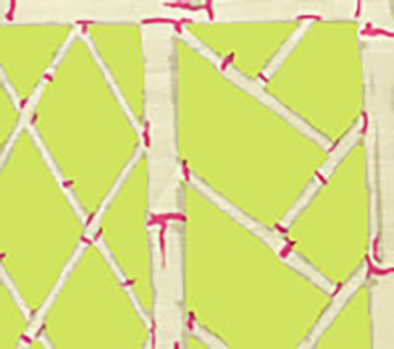 Lyford Trellis Lime Magenta wallpaper by China Seas